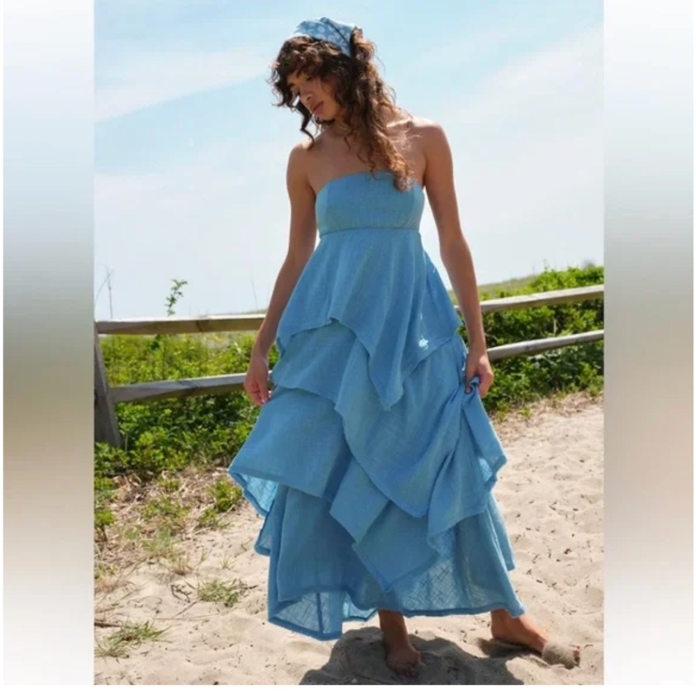 Free people Seraina maxi dress dusk blue size medium